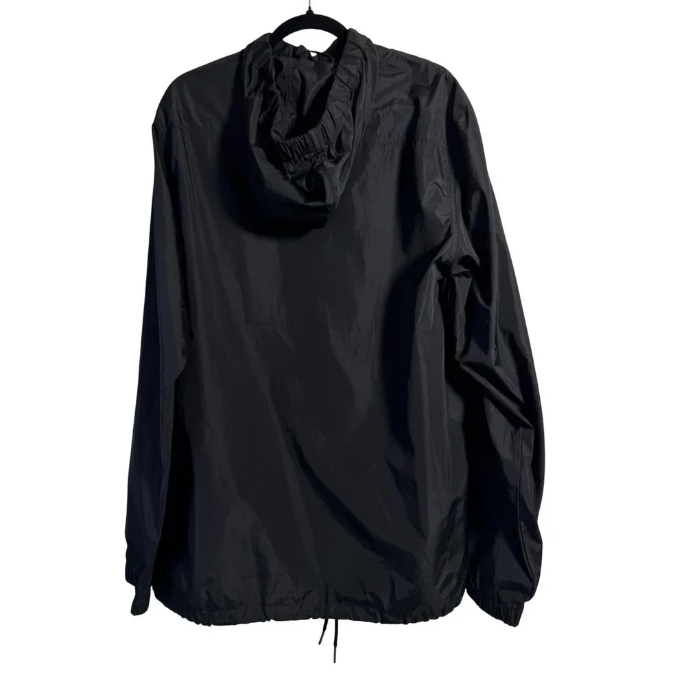 Ezekiel Windbreaker Anorak Mens XL Black Half Zip Hooded Lightweight Jacket